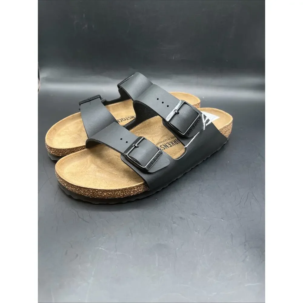 Birkenstock 2 straps adjustable sandals Flip Flops EUR Sz 40 Black NWOB